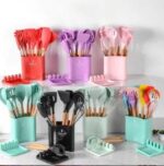 12pcs Wooden Silicone Kitchen Utensil set