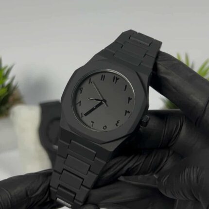 Aura Men’s Matte Black Analog Watch With Arabic number